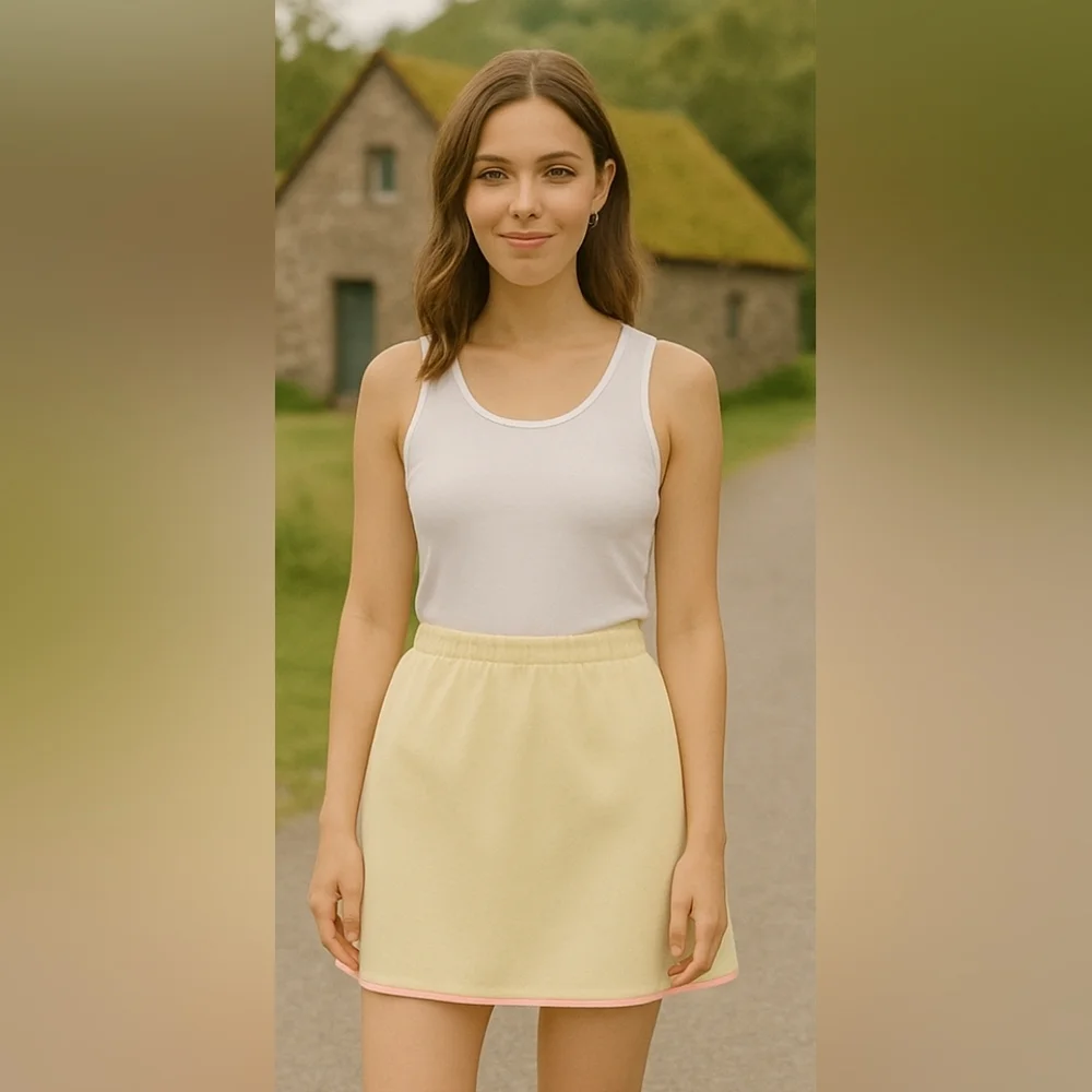 Soft Lemon Yellow Mini Skirt – Fresh & Feminine